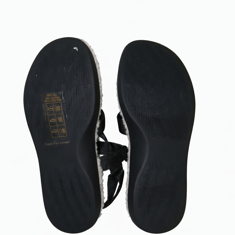 Everlane NWT The ReNew Black Teddy Sherpa Sport Sandal Sz 8 - Picture 4 of 4